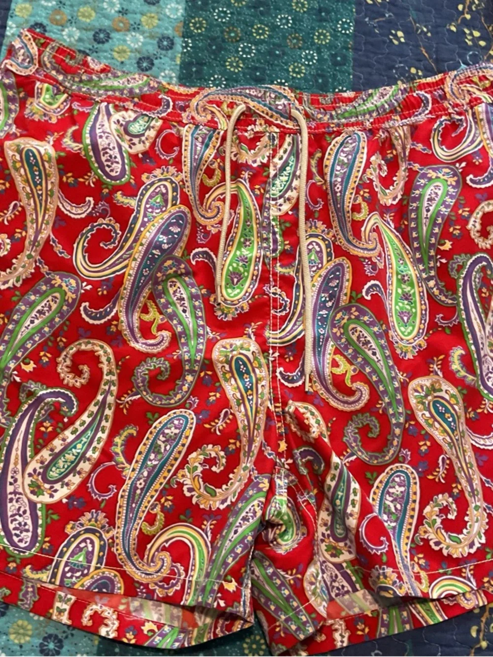 Red Paisley Polo Ralph Lauren Swim Trunks XXL